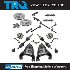 TRQ 21 Piece Steering Suspension Brake Kit Control Arms Axles Tie Rods Brakes
