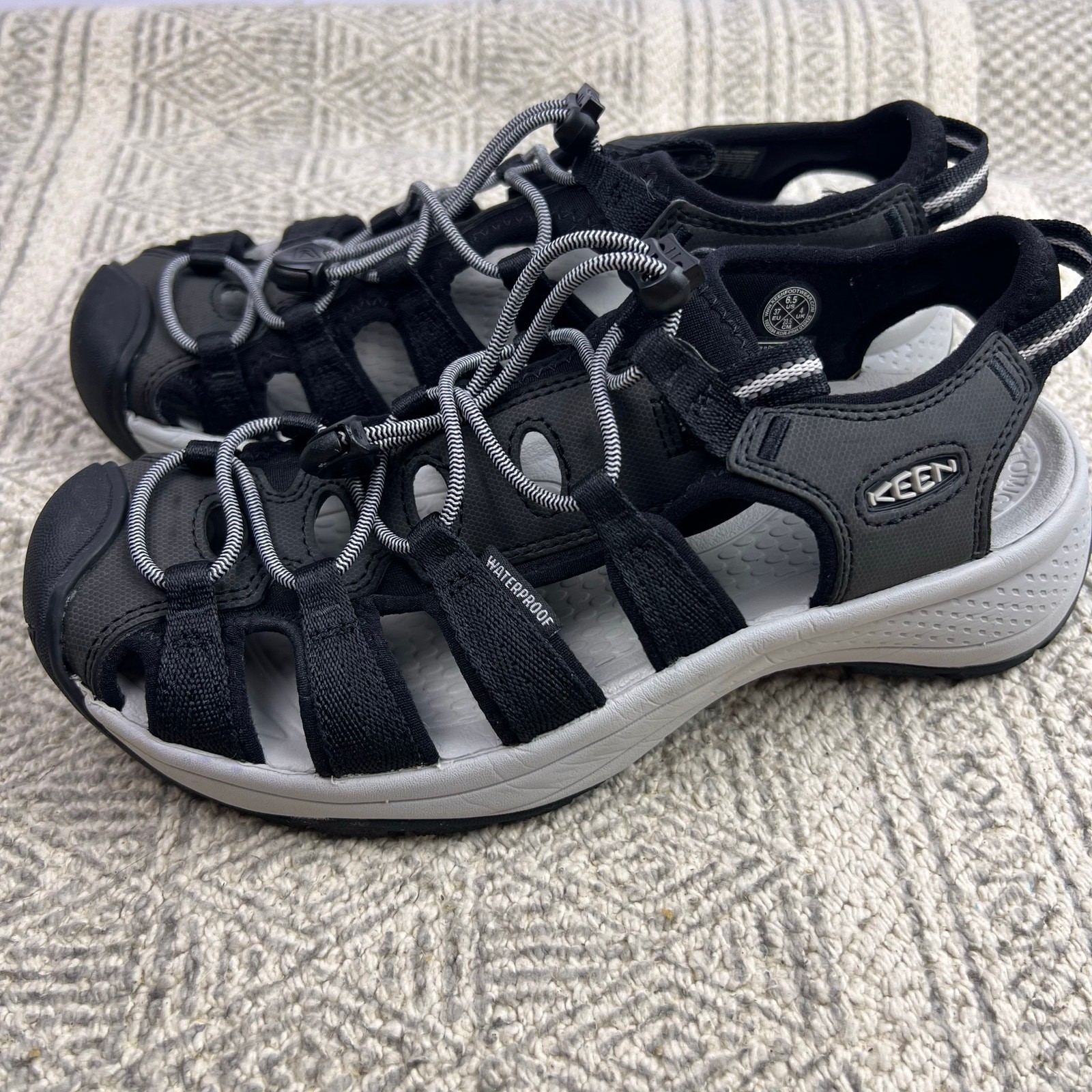 KEEN Astoria West sandalo nero grigio impermeabile escursionismo elastico outdoor donna 6 5