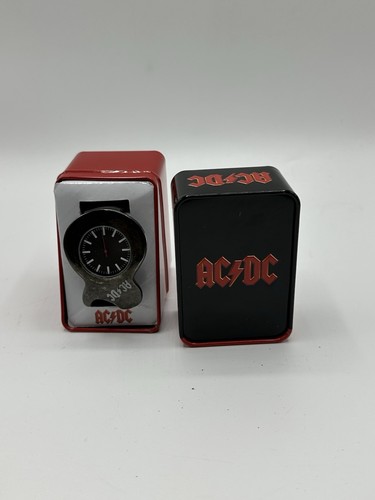 NEW AC/DC GUITAR Wristwatch With Leather Band In Metal AC/DC Box | eBay
