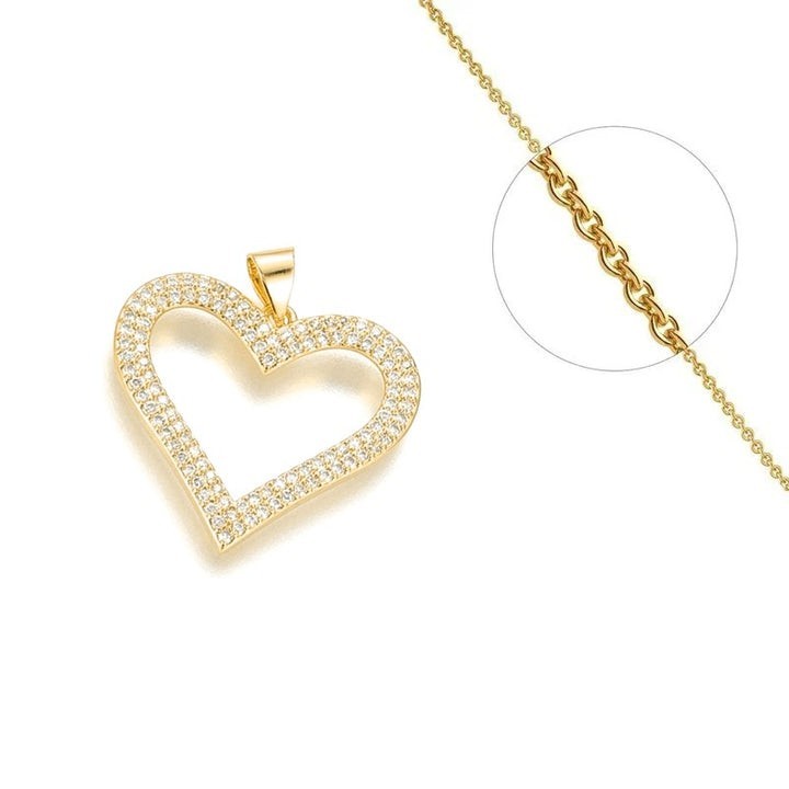 Collier pendentif cœur en plaqué or 3 microns et oxydes de zirconium