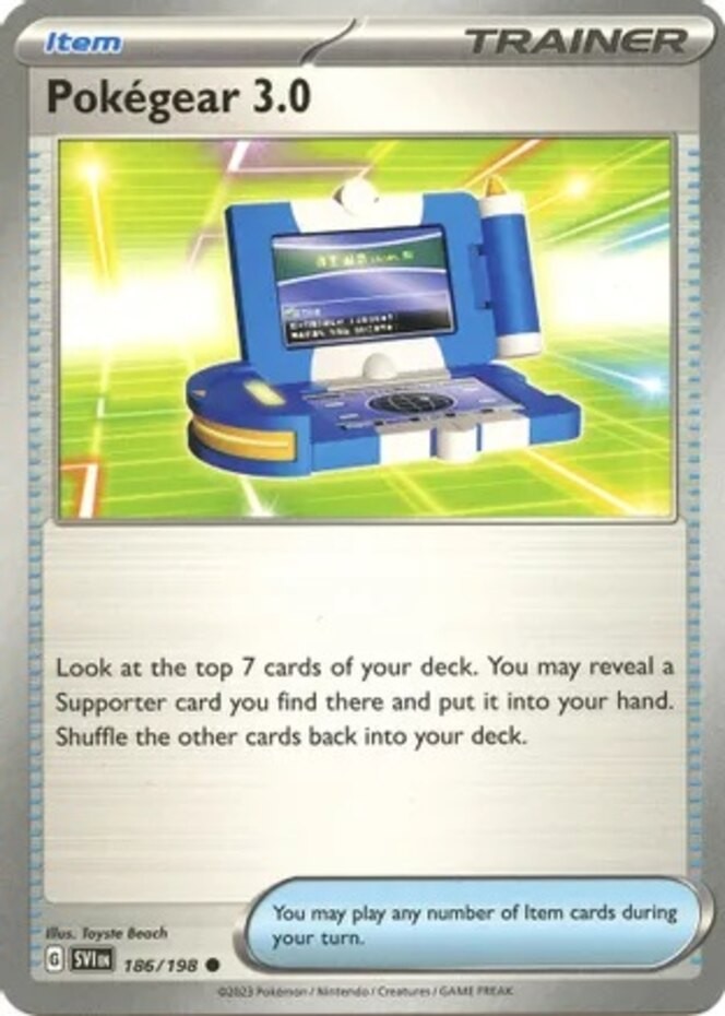 Pokegear 3.0 - 186/198 - Common (Near Mint) Scarlet & Violet - Base Set - Traine