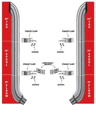 Trux TSK6-CSET8 60in Curved Top Stacks 55in Spools 58deg 6-5in Elbows Clamps