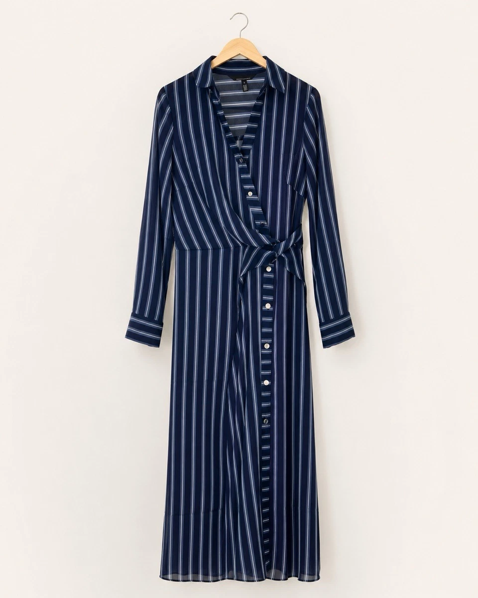 blue dress white house black market White House Black Market Black Blue & Gray Floral Embroidered Dress main image 0