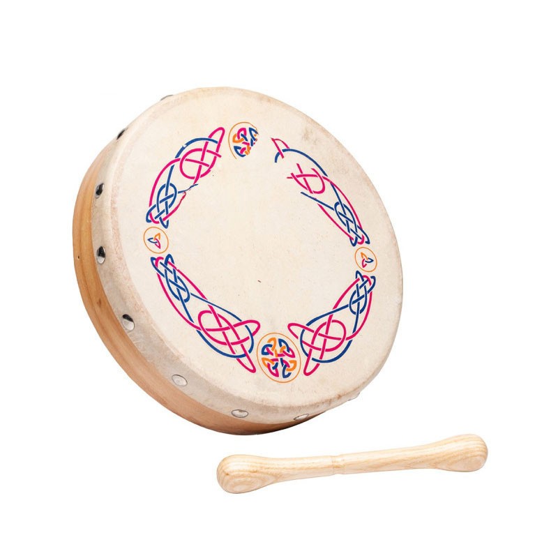 Bodhran instrument irlandais de 20cm parfait pour animer vos soirées feu de camp