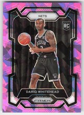 2023-24 Panini Prizm Prizms Pink Ice Dariq Whitehead Rookie #175 Nets RC