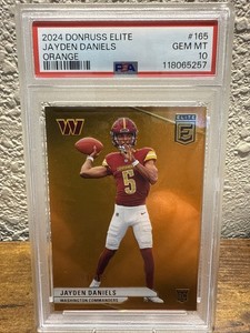 💥2024 Panini Donruss Elite Rookie Jayden Daniels #165 Orange /399 PSA 10 💥