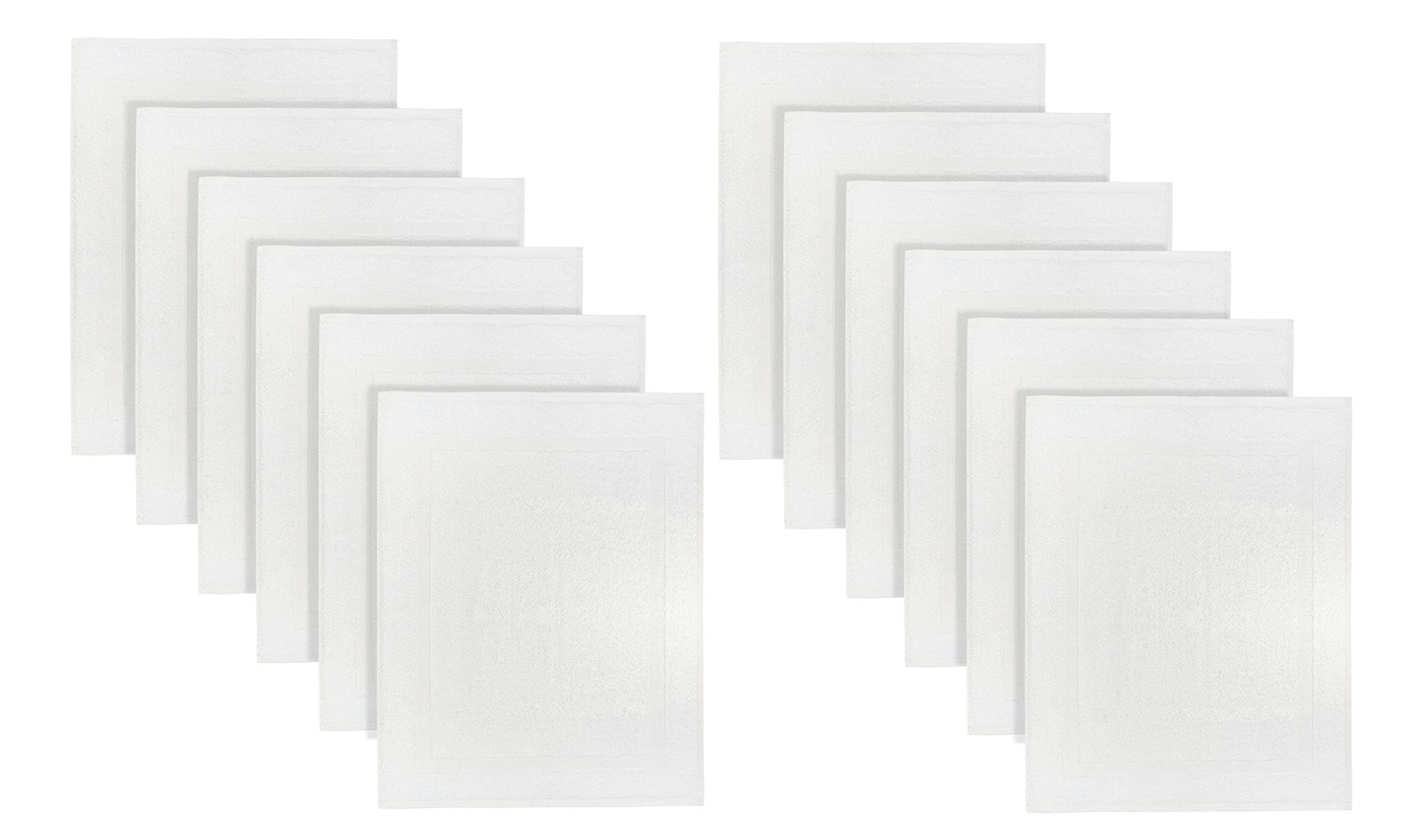 (Pack of 12 100% Cotton White Bath Mat Towel (18x25 Inches) Light Weight Quic...