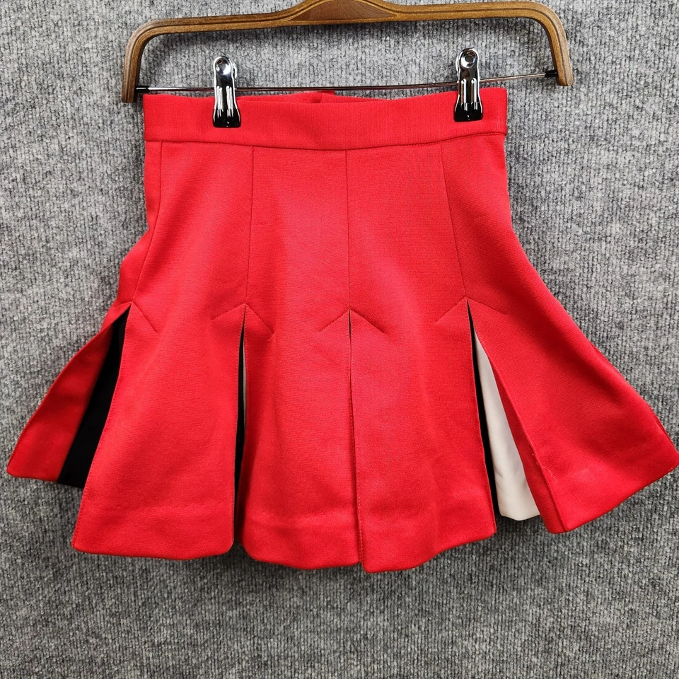 Conjunto de animadora vintage niñas sin talla etiqueta uniforme rojo hecho en EE. UU. 2 piezas Foto 4 de 4