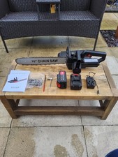 Brand NEW 21V Cordless Chainsaw 16in Bar, 2 Batteries, Charger, Chain Manual