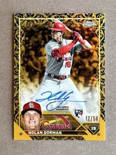 2023 Topps Chrome Gilded Nolan Gorman Rookie RC Gold Etch Blue Autograph /50