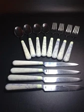 Pfaltzgraff Summer Breeze Flatware Lot of 12 Pieces 4 Place Settings Blue Floral