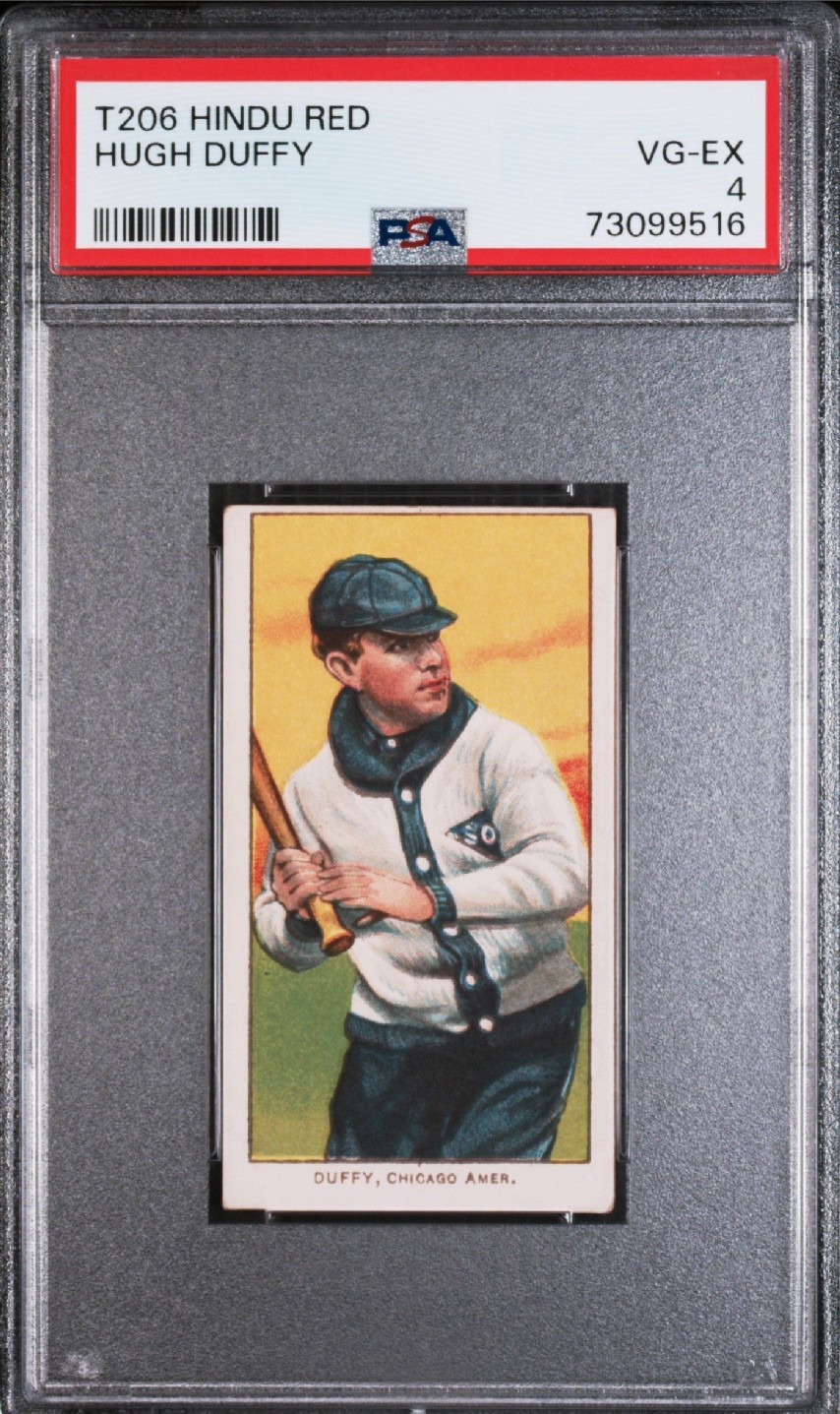 1909-11 T206 Red Hindu Hugh Duffy PSA 4 VG-EX
