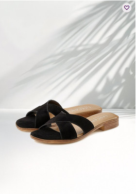 Suede Cross Strap Mules