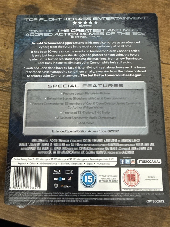 TERMINATOR 2 : JUDGMENT DAY - UK EXCLUSIVE BLU RAY STEELBOOK NEW - Image 2 of 3