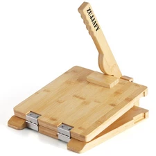 ZUJJAFY Tortilla Press 10 Inch Bamboo Tortilla Maker with 50pcs Parchment Pap...