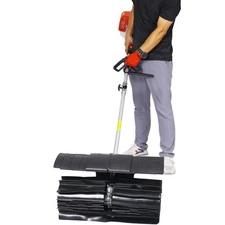 52cc 2-Stroke Red Gasoline Snow Broom Sweeper, 21x10" Brush, EPA Certified