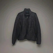 Perry Ellis Jacket Quilted Black Medium Weight Size Large 