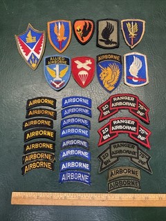 Lot of 29 Original WWII & Vietnam US Army Military Airborne Aviation Patches
