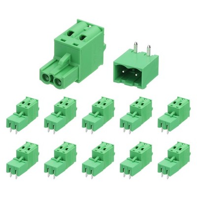 30 Set 2-Pin 5.08mm/0.2'' Pitch PCB Mount Screw Terminal Green