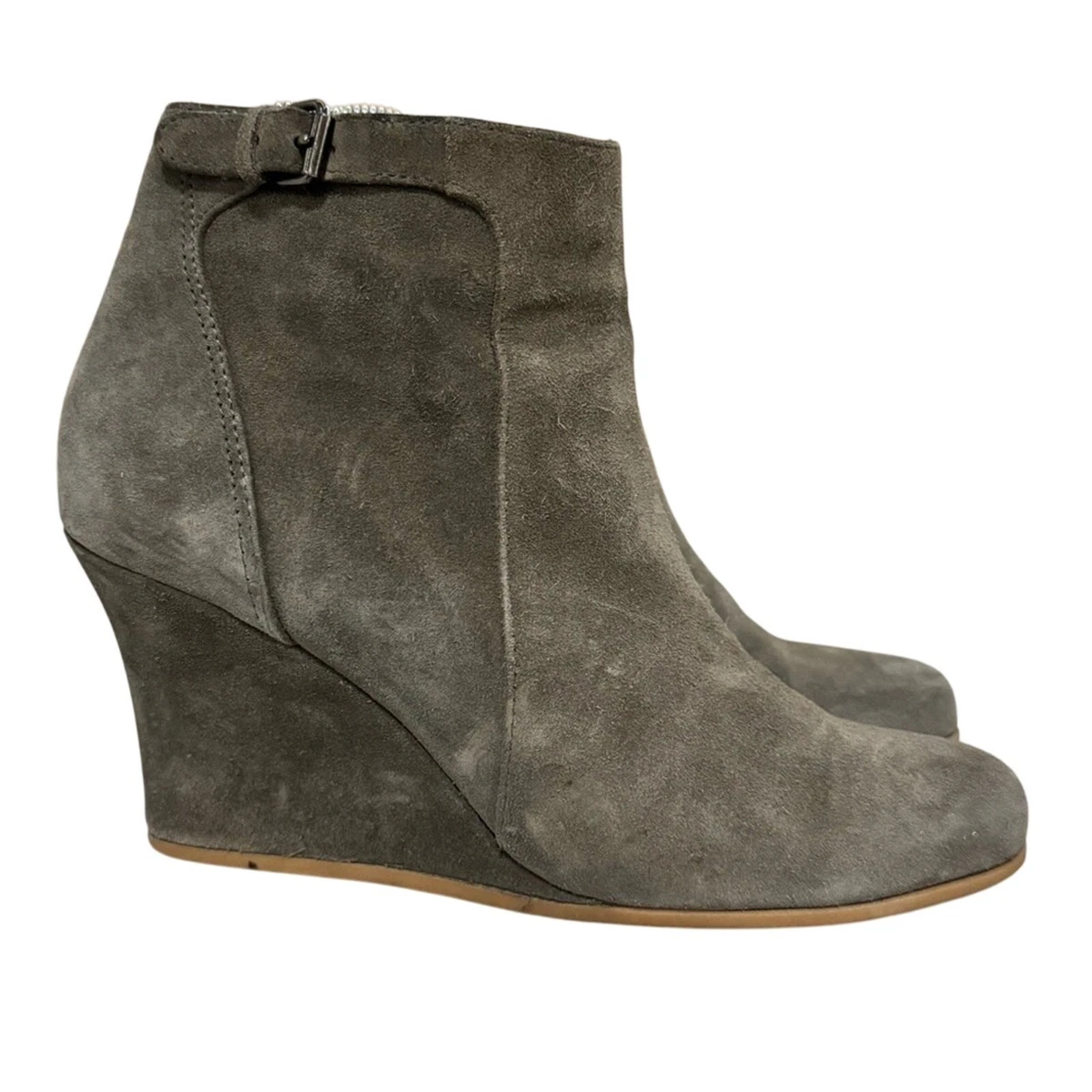 Atelier Voisin Paris Gray Suede Low Ankle Boots with Buckle Chukka Boots Lanvin Gray Boots for Women for sale | eBay main image 3