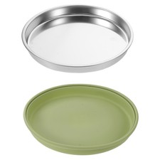 Baby Stainless Steel Suction Plate, Green Non Slip Food Dish