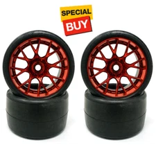 Sweep Racing SRC Monster Truck VHT Crusher Belted Tire Red Wheel (4Pcs) Set