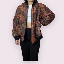 Vintage 90s oversized silk bomber jacket size medium