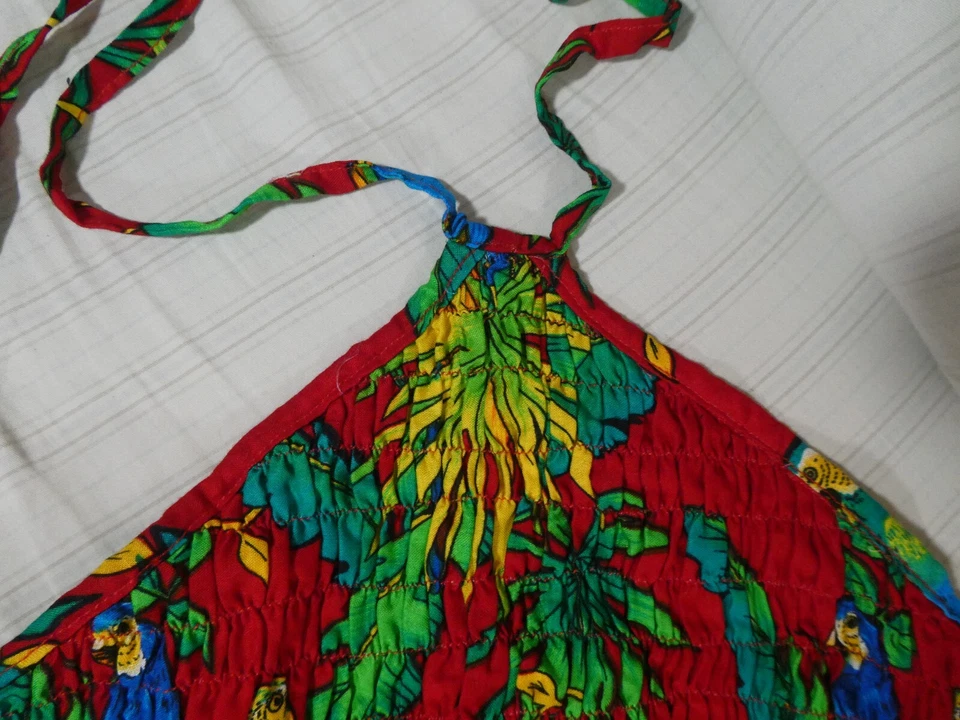 Vintage Fun-Wear Red Hawaiian Tank and Skirt Tropical Palm Trees Teen/Woman T1 - Image 4 of 4