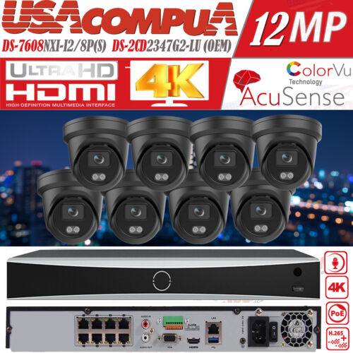 Hikvision 4K 8CH OEM 12MP CCTV Security Camera 4MP PoE Turret ColorVu W/Audio - Picture 15 of 15