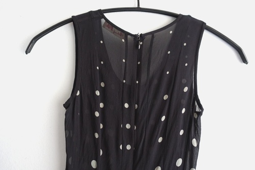 Alannah Hill New Romantics Frock Dress Womens 6 Black Polka Dot Silk Sheer Flowy - Picture 8 of 16