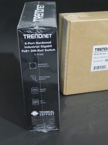 TRENDnet TI-PG62 6-Port Hardened Switch DIN-Rail & 48 V, 160 W Power Supply BNIB - Picture 6 of 7