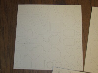 Stampin' Up ON BOARD MERRY MEDLEY 12x12 Chip Board Tags Labels Shapes Retired