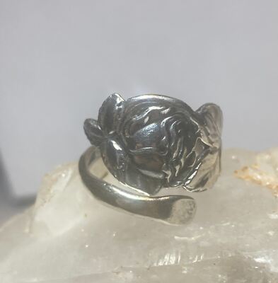 Rosenlöffelring Blumenband Sterlingsilber Damen