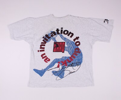 Vintage 90s Reebok SHAQ Shaquille O'Neal Gray T-shirt Size L