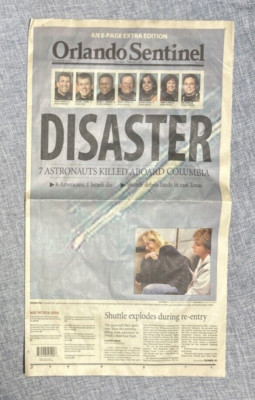 Space Shuttle Columbia Disaster Orlando Sentinel 8-Page Special Edition 