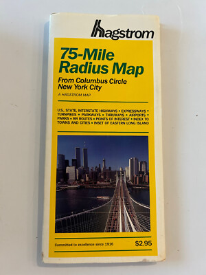 Hagstrom 75-Mile Radius Map From Columbus Circle New York City