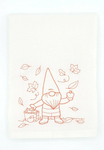 GNOME THROUGH THE SEASONS SEPTEMBER MACHINE EMBROIDERED FLOUR SACK DISH TOWEL - 第 1/1 張圖片