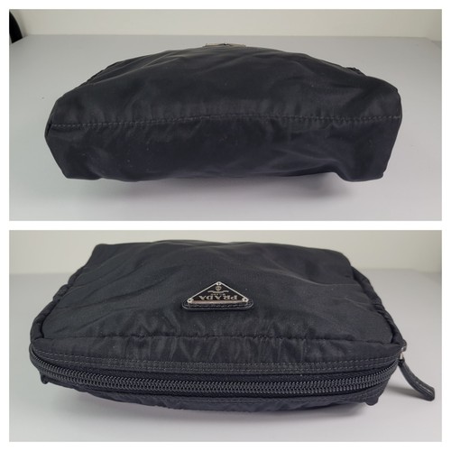 Bolso cosmético tocador de nailon negro vintage Prada Tessuto. - Imagen 8 de 10