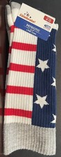 Celebrate Patriotic Men s Crew Socks Size 6-12 USA Stars Stripes NWT 4118