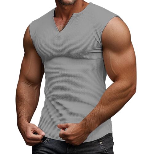 Mens Workout Soild Color Tank Tops Summer Beach Tops Custom For Men - Picture 18 of 54