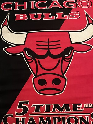1997 Chicago Bulls 5 Time NBA Champions Banner | eBay