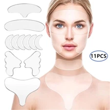 11X Facial Anti Wrinkle Patches Silicone Reusable Pad For Face Eye Forehead Neck