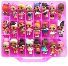 Used LOL Doll Storage Organizer Carrying Case 48 Slots Hotweels Lego Kid Toys