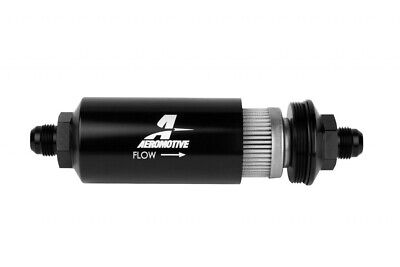 Aeromotive Stainless 6an Inline Fuel Filter 40 Micron 2in OD Black Aeromotive Stainless 6an Inline Fuel Filter 40 Micron 2in OD Black