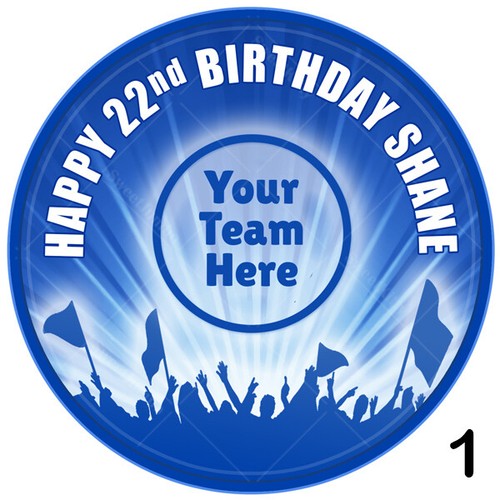 Everton Football Cake Topper Decoration Personalised Round Circle Edible Icing - 第 5/13 張圖片