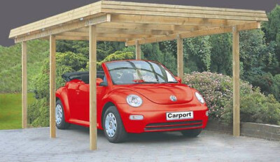 Carport Richie 3x5m Gerätehaus Holz Bausatz mit Trapezblech anthrazit Gartenhaus