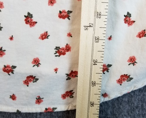 Daily Thread Top Womens Large Floral Long Sleeve Crewneck Button Up Shirt Ruffle - Bild 8 von 8