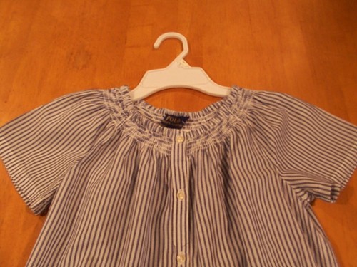 Polo Ralph Lauren Girl's Blue White Striped Smock/Justrice Denim Skort-Sz. 10/12 - Picture 4 of 5