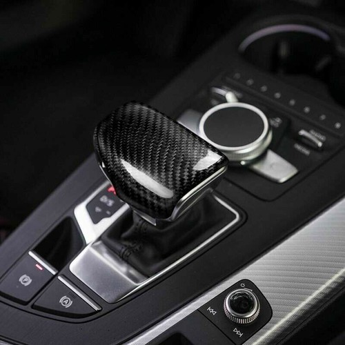 Real Carbon Fiber Gear Shift Knob Cover Trim Fit For Audi A4 S4 B9 2016-2018 - Picture 6 of 12