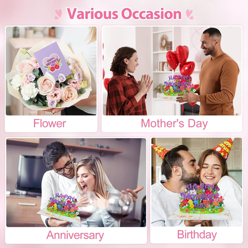 3D Pop up Mothers Day Card - Happy Mothers Day Flower Pop up Gift Greeting Card - Picture 7 of 12